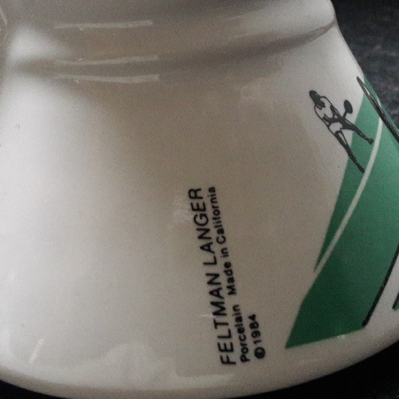 1989 FELTMAN LANGER Mug with Tennis Designs. - Picture 4 of 9